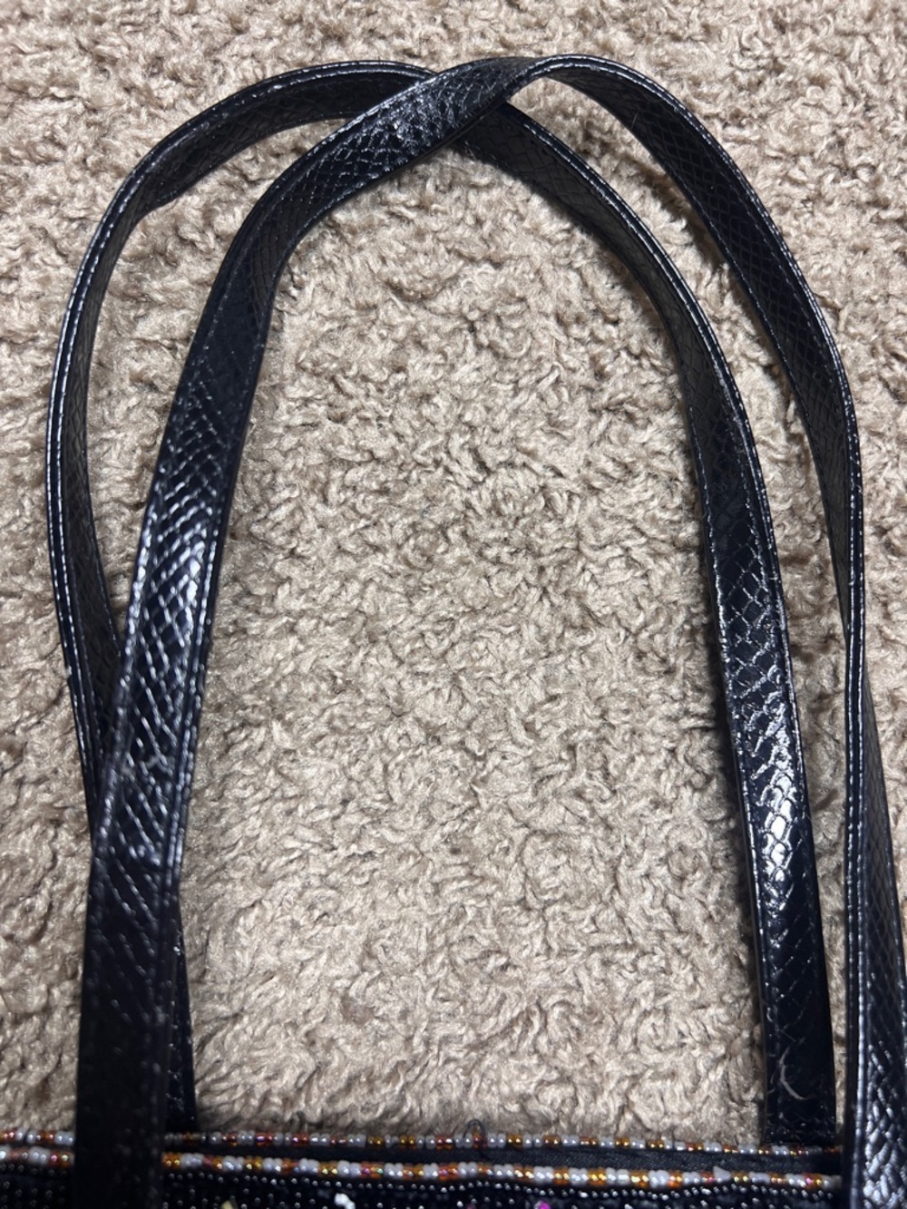 Vintage Style Black Beaded Purse - Picture 5 of 6